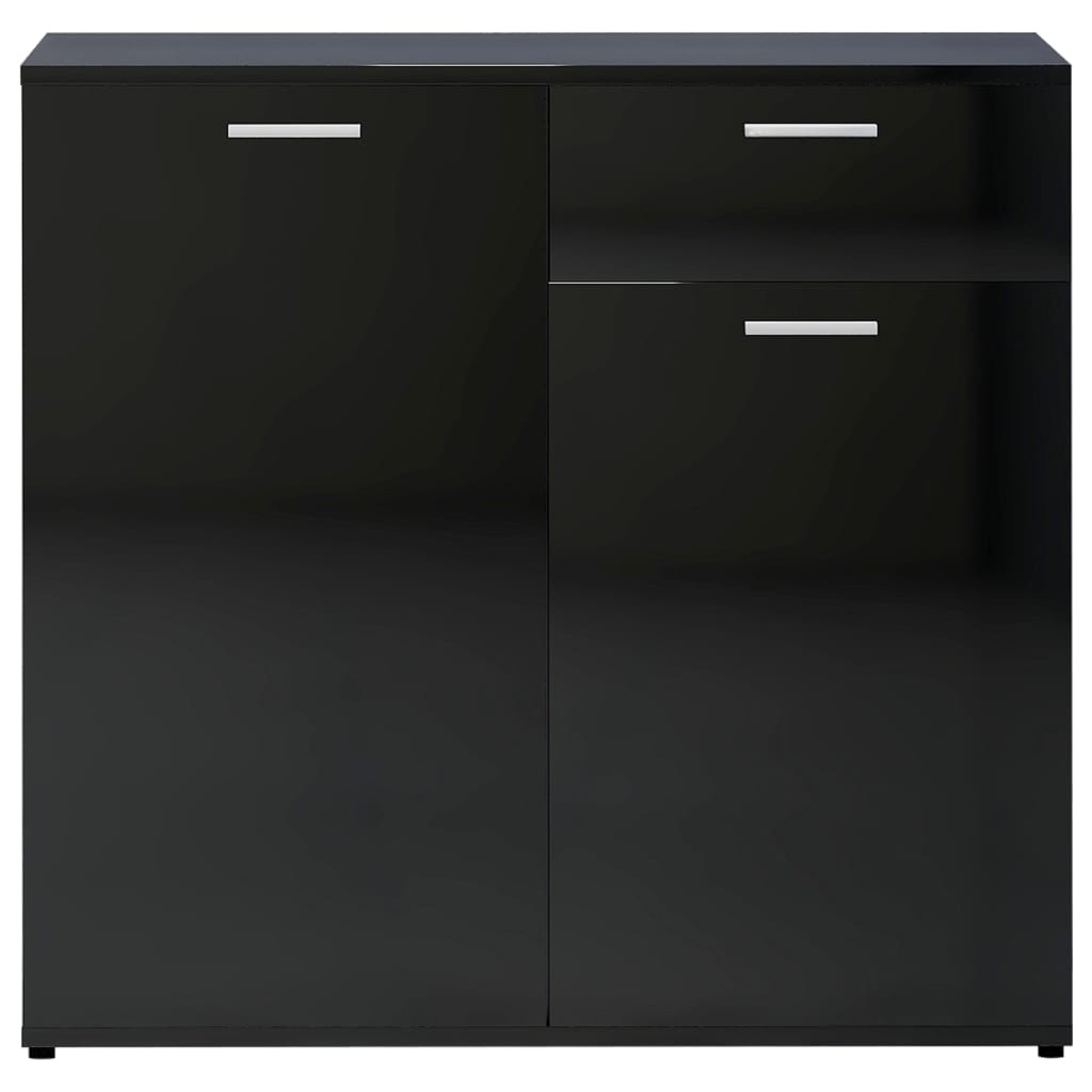 Sideboard High Gloss Black 160x36x75 cm Chipboard